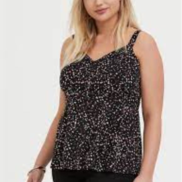 torrid Tops - Torrid top womens 2X black leopard heart challis fit flare cami tank
